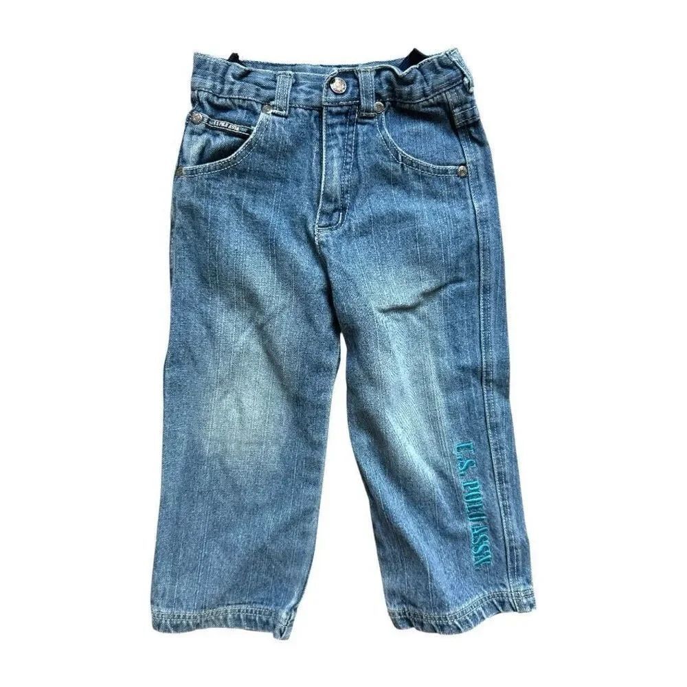 Toddler Boys Vintage US Polo Assn Embroidered Light Wash Jeans - Sz 3T